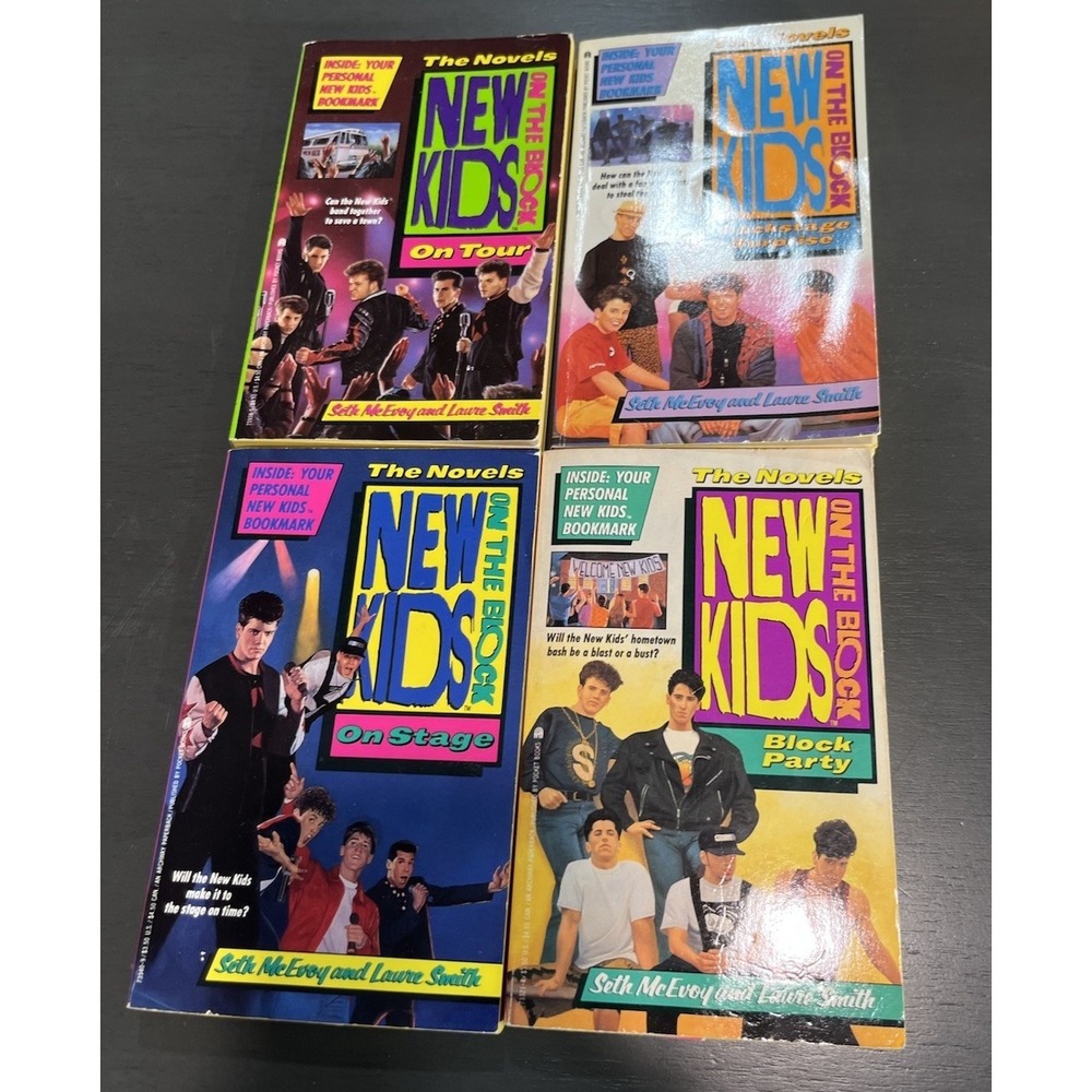 Vtg NKOTB New Kids On The‎ Block Book Lot Of 4 On Tour, On Stage, Block Party